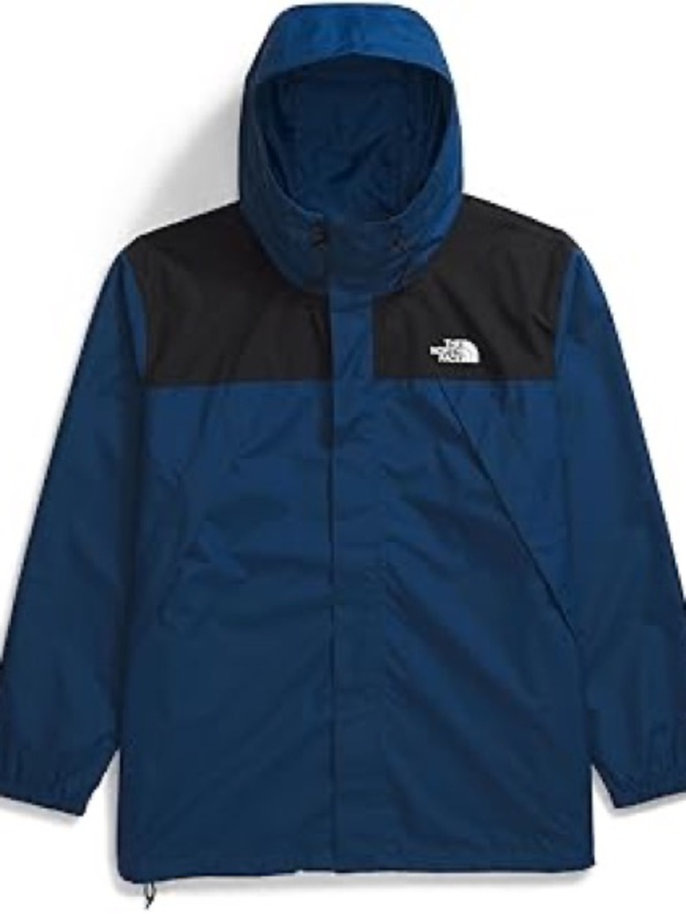 The North Face Blue and Black Hooded Rain Jacket